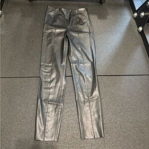 Zara Faux Leather Black Skinny Ankle Pants S